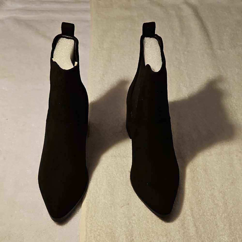 J.Adams Shoes Andi Black Suede Chelsea Ankle Boot Pull On Pointed Toe Women‎ 8